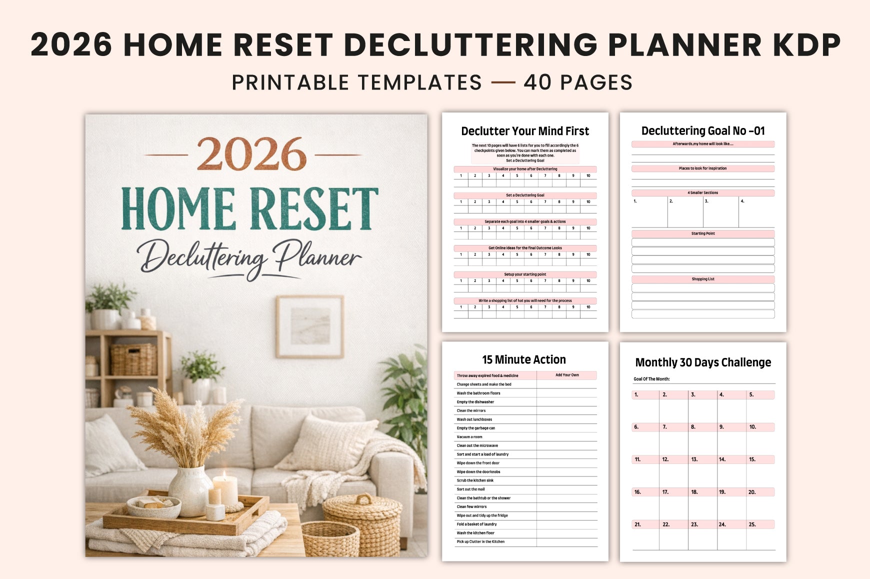 Home Reset Decluttering Planner