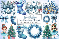 Blue Christmas Clipart Bundle 3 - CraftNest - Digital Crafting and Art