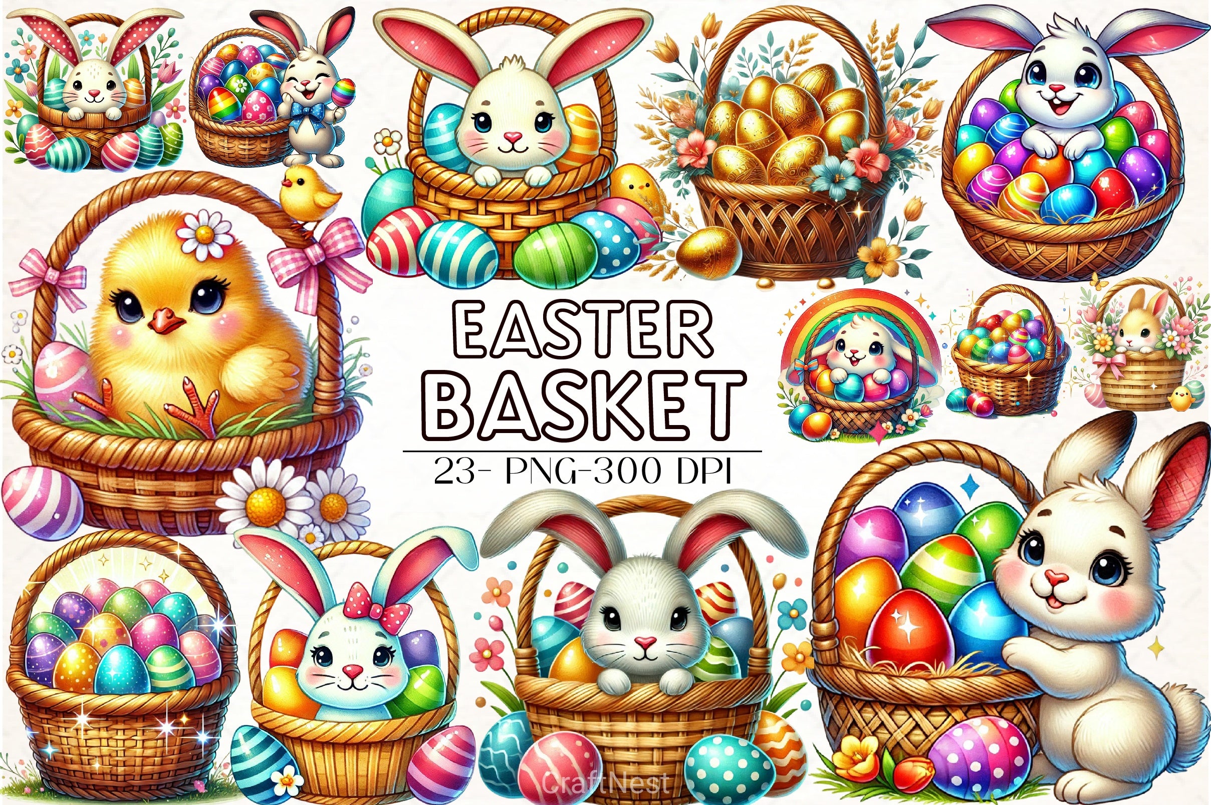 Easter Basket Clipart Bundle - CraftNest - Digital Crafting and Art
