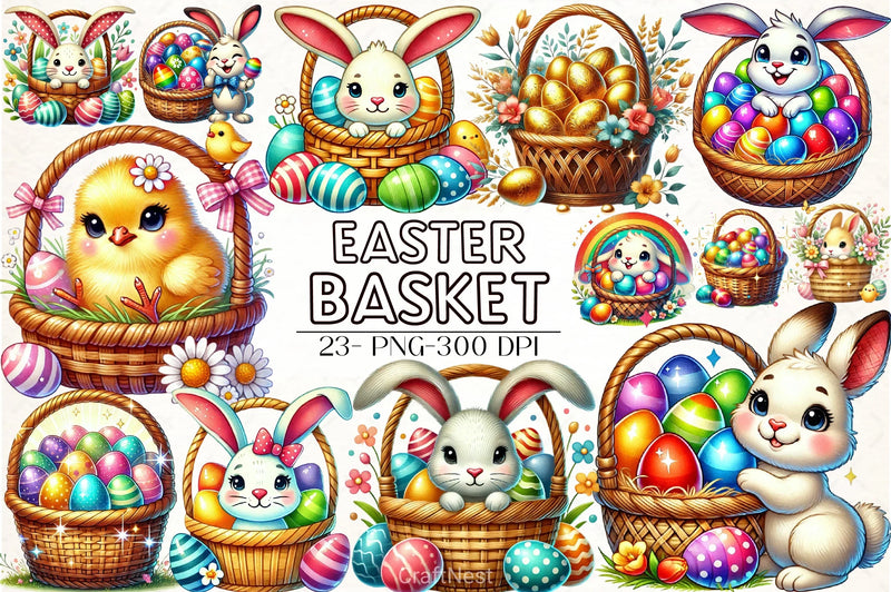 Easter Basket Clipart Bundle - CraftNest - Digital Crafting and Art