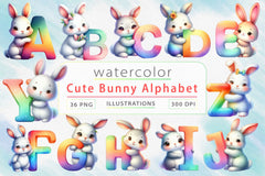 Easter Bunny Alphabet Clipart Bundle 2 - CraftNest - Digital Crafting and Art