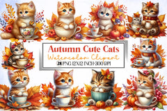 Autumn Cats Clipart Bundle - CraftNest - Digital Crafting and Art