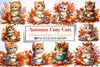 Autumn Cats Clipart Bundle