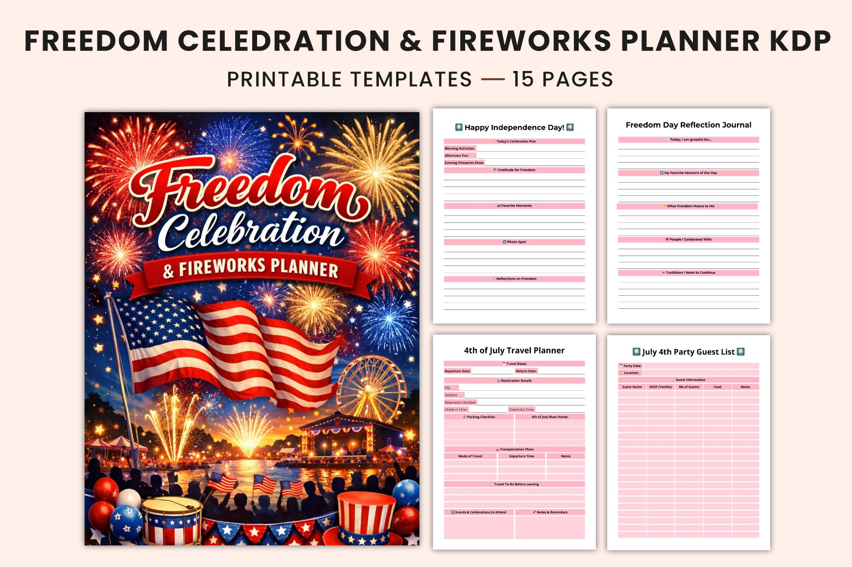 Freedom Celebration Fireworks Planner