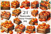 Pumpkin Wooden Box Clipart Bundle