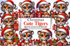 Cute Tigers Christmas Clipart Bundle