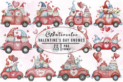 Valentine's Day Gnomes Clipart Bundle - CraftNest - Digital Crafting and Art
