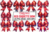 Christmas Red Coquette Bow Clipart Bundle 4