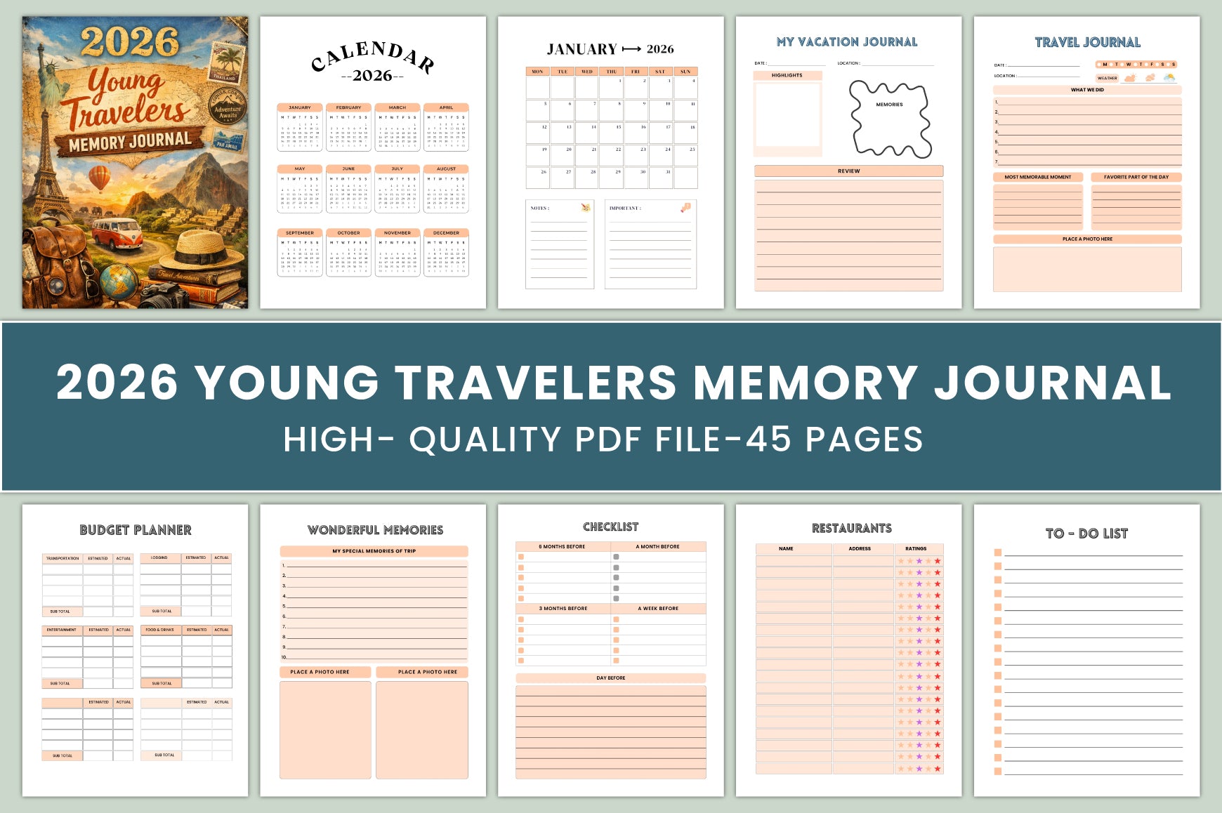 Young Travelers Memory Journal