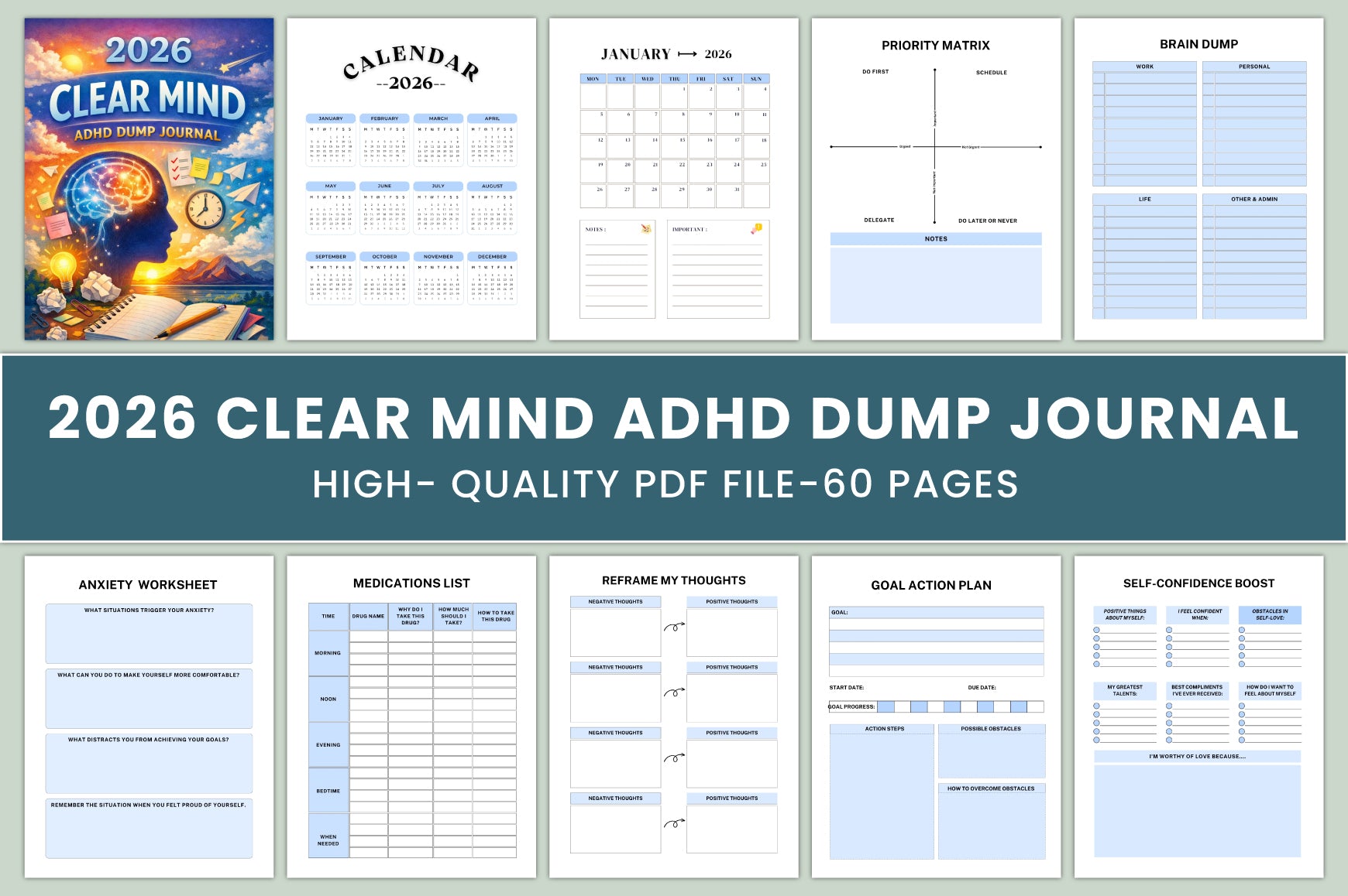 Clear Mind ADHD Journal
