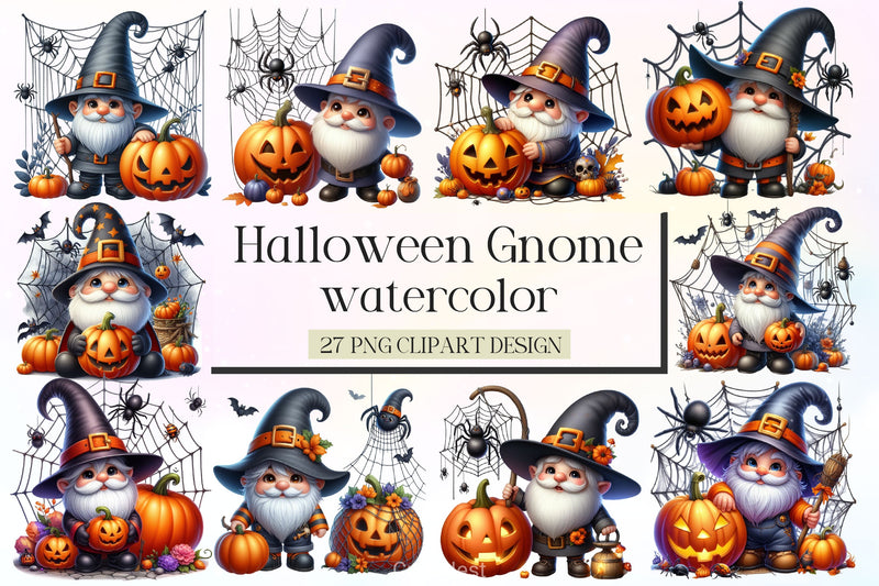Cute Halloween Gnome Clipart Bundle - CraftNest - Digital Crafting and Art