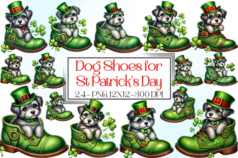 St. Patrick's Day Dog Shoes Clipart Bundle - CraftNest - Digital Crafting and Art