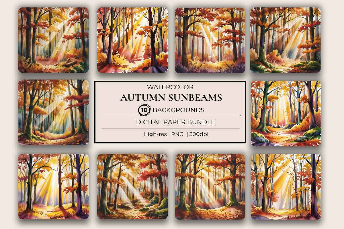 Autumn Sunbeams Background Papers