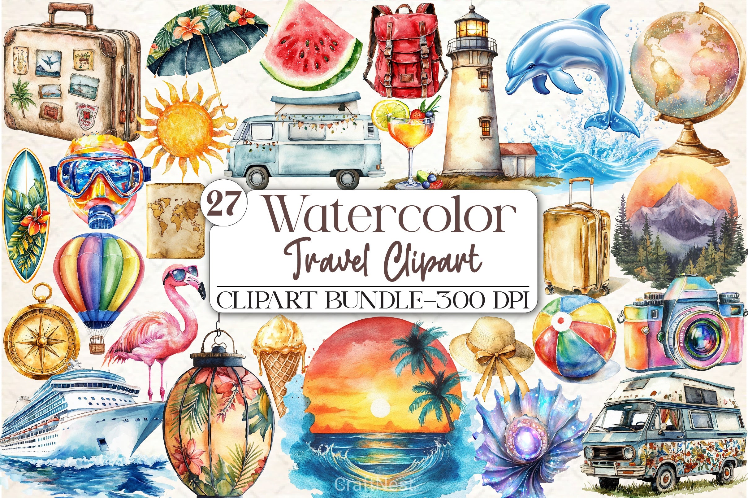Travel Clipart Bundle - CraftNest - Digital Crafting and Art