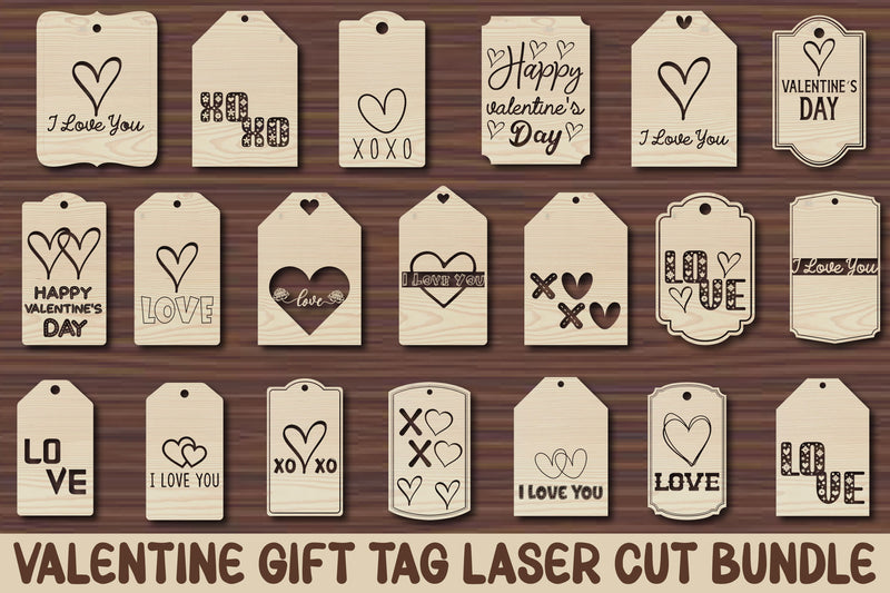 Valentine Gift Tag Laser Cut Bundle - CraftNest - Digital Crafting and Art