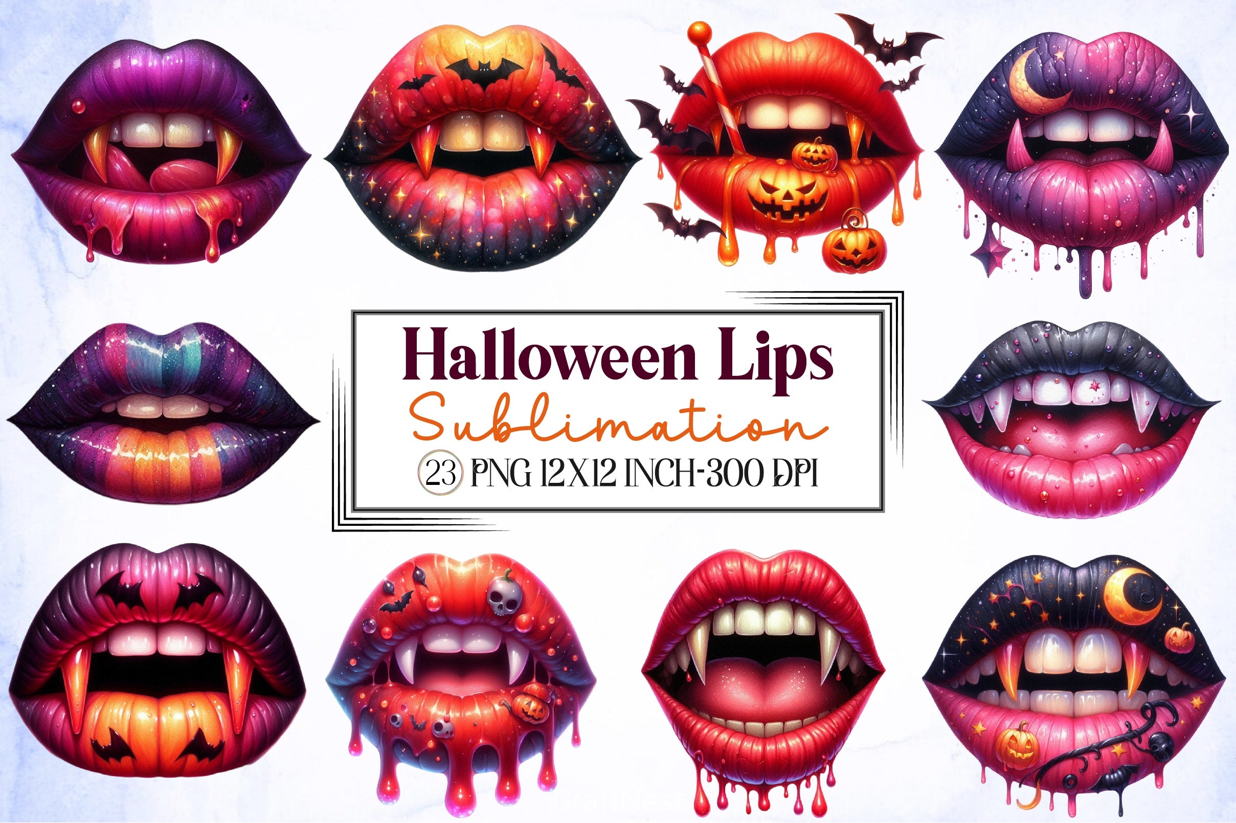Halloween Lips Clipart Bundle - CraftNest - Digital Crafting and Art