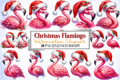 Christmas Flamingo Clipart Bundle - CraftNest - Digital Crafting and Art