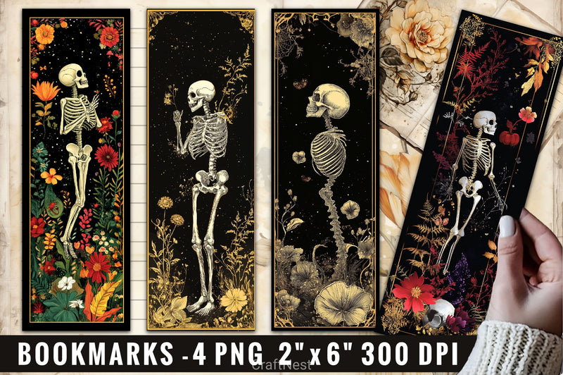 Skeletons With Flowers Clipart Bundle - CraftNest - Digital Crafting and Art