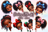 Peeking African American Little Girl Clipart Bundle 4
