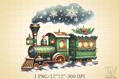 Christmas Train Clipart Bundle 1 - CraftNest - Digital Crafting and Art