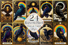 Raven Bird Tarot Card Clipart Bundle 17 - CraftNest - Digital Crafting and Art