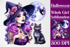 Halloween Witch Girl Clipart Bundle 5
