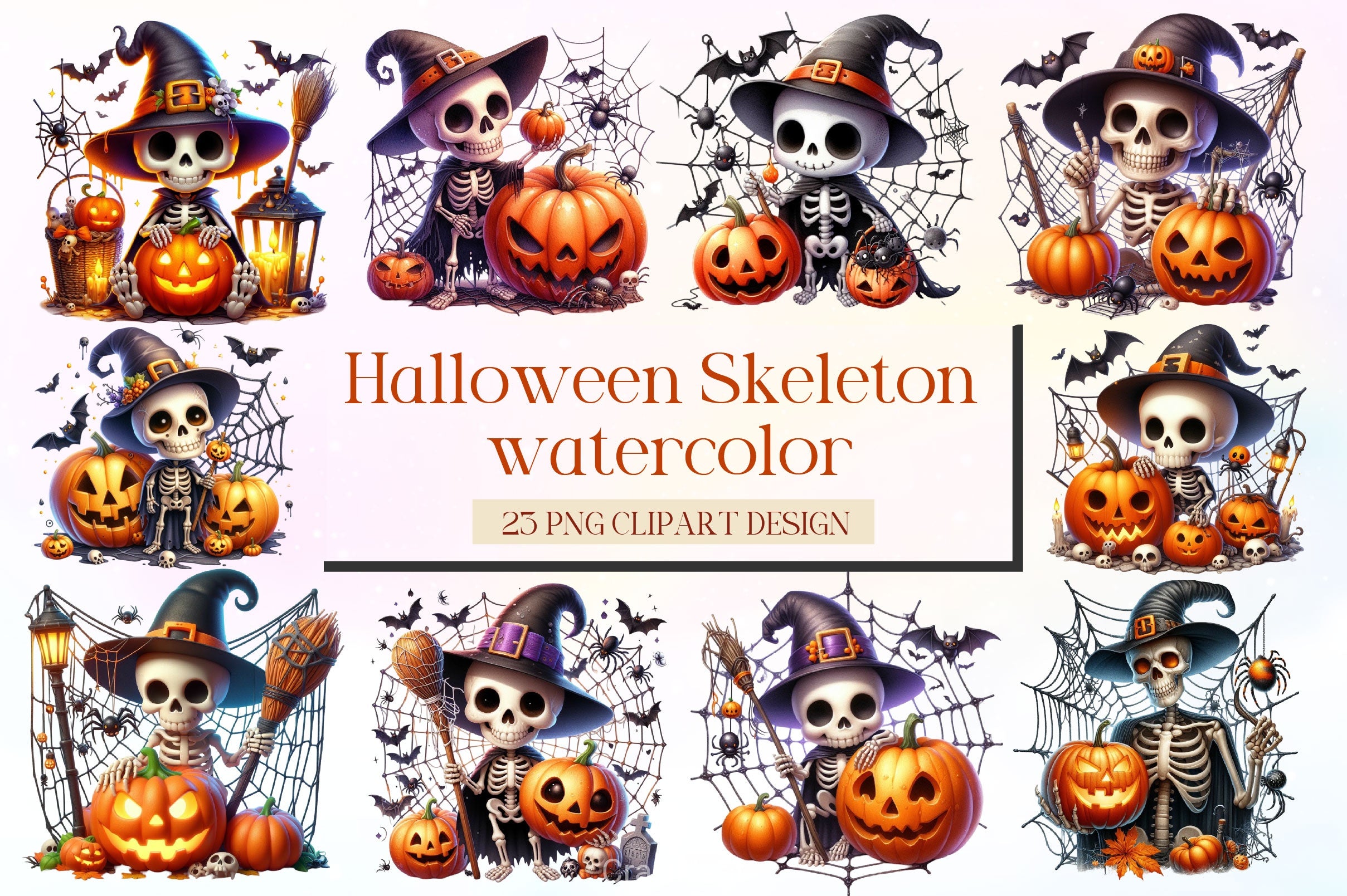 Halloween Skeleton Clipart Bundle 12 - CraftNest - Digital Crafting and Art