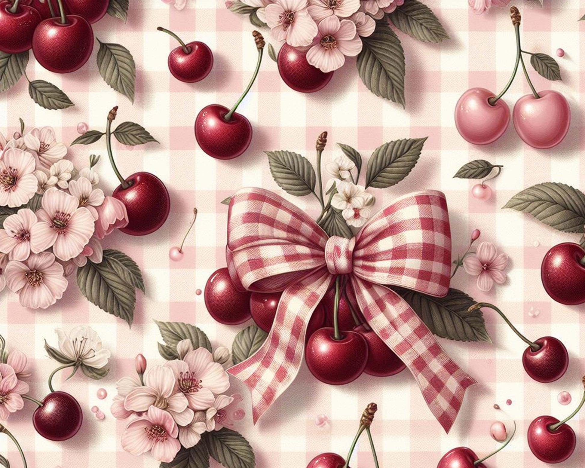 Cherry Seamless Digital Paper - CraftNest - Digital Crafting and Art