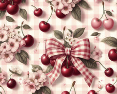 Cherry Seamless Digital Paper - CraftNest - Digital Crafting and Art