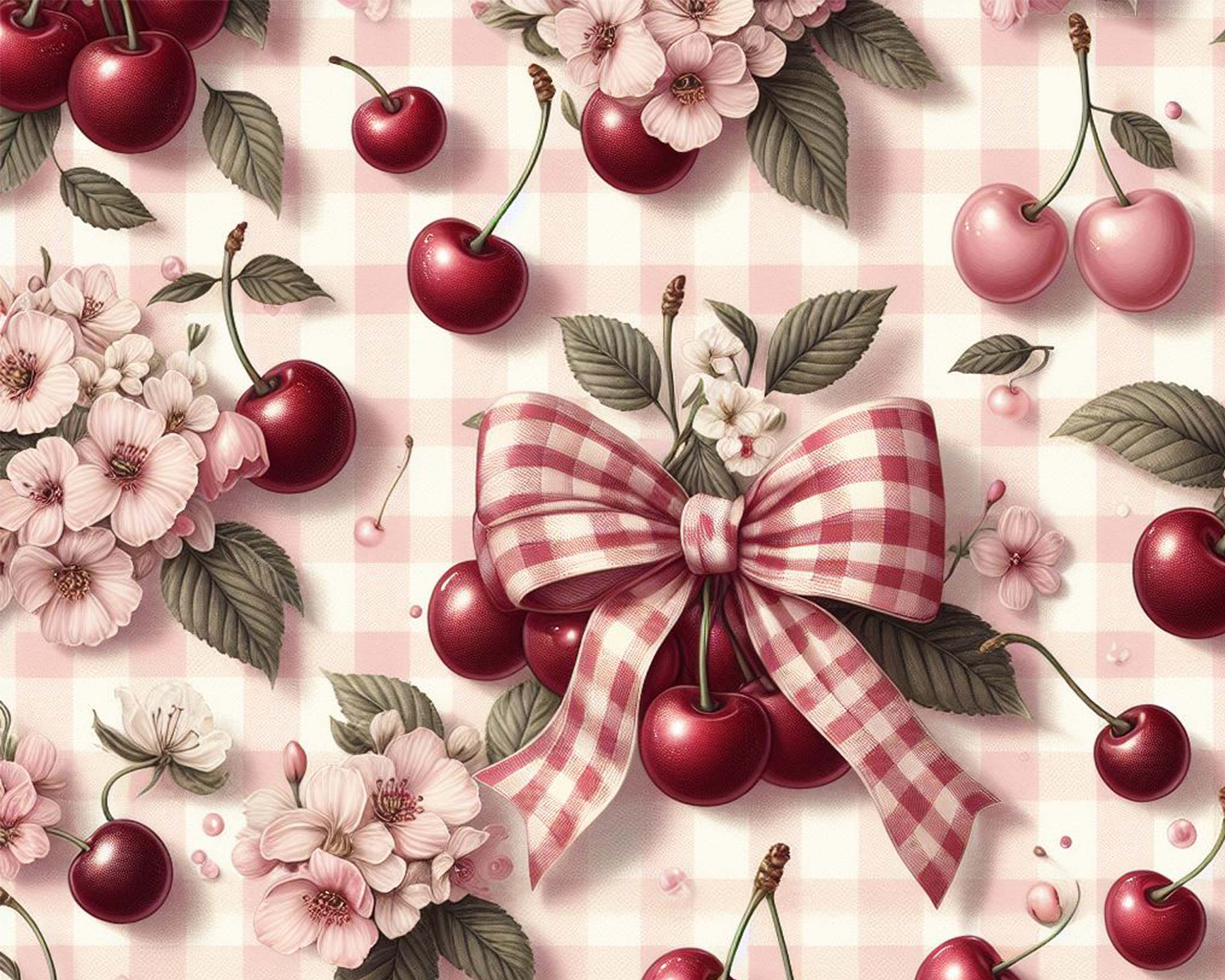 Cherry Seamless Digital Paper - CraftNest - Digital Crafting and Art