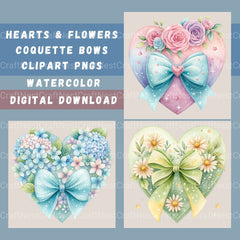 Heart Coquette Bow Clipart Bundle - CraftNest - Digital Crafting and Art