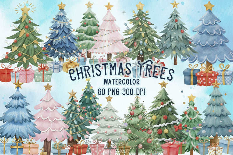 Christmas Tree Clipart Bundle 12 - CraftNest - Digital Crafting and Art