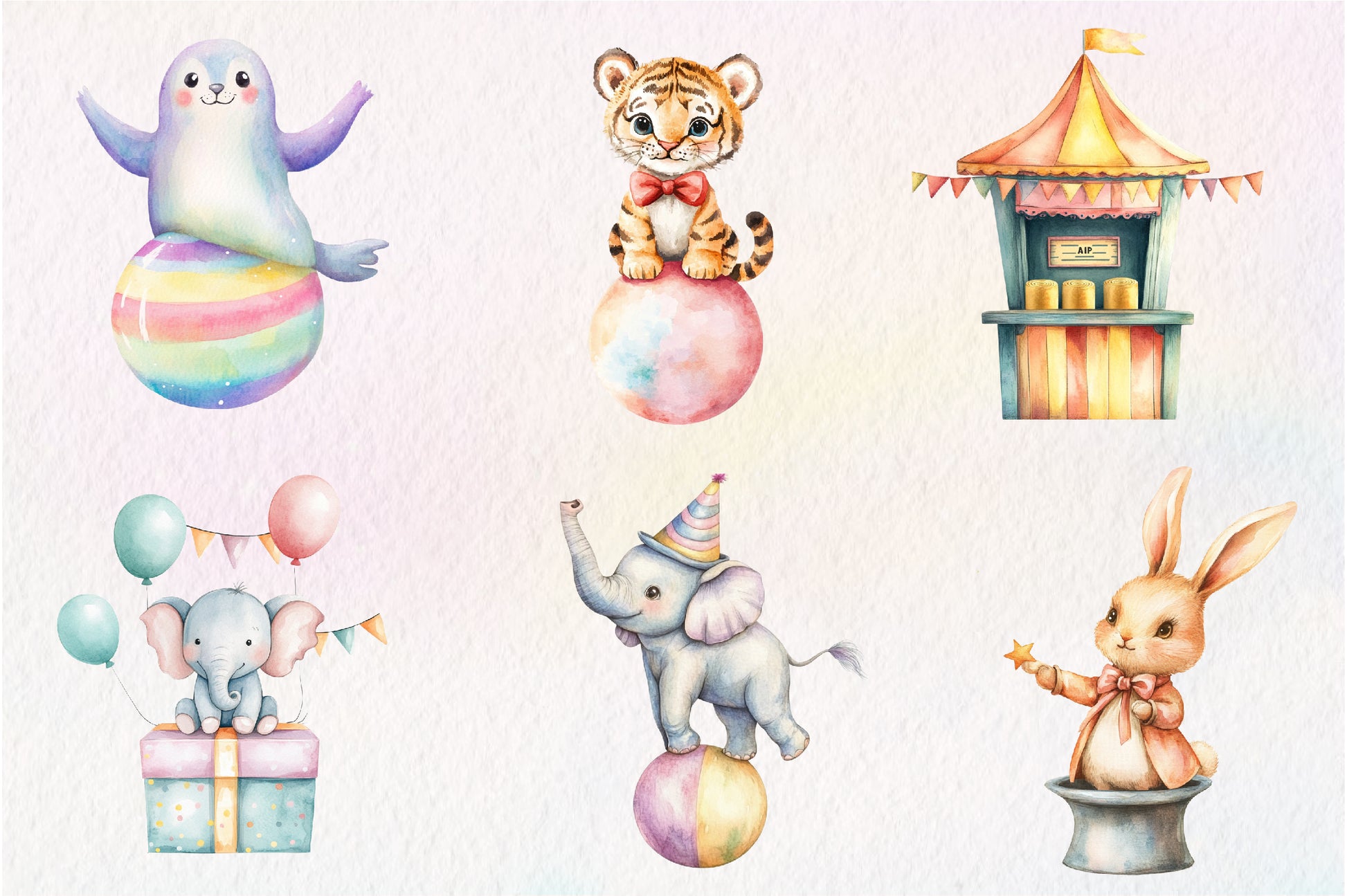 Vintage Circus Party Animal Clipart Bundle - CraftNest - Digital Crafting and Art