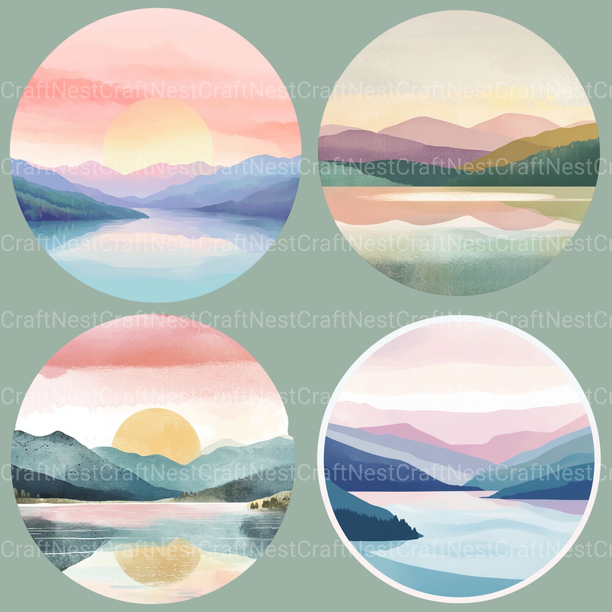 Landscape Abstract Clipart Bundle - CraftNest - Digital Crafting and Art