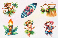 Cute Tropical Hula Dance Hawaiian Clipart Bundle - CraftNest - Digital Crafting and Art