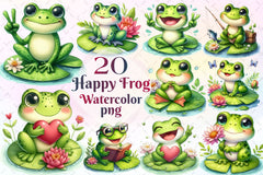 Happy Frog Clipart Bundle 2 - CraftNest - Digital Crafting and Art