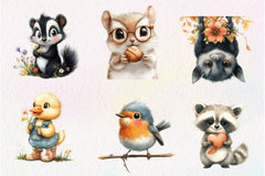 Sweet Forest Friends Cute Baby Animals Clipart Bundle - CraftNest - Digital Crafting and Art