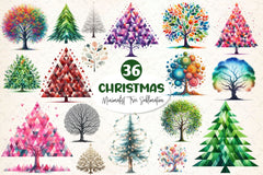 Minimalist Christmas Tree Clipart Bundle 2 - CraftNest - Digital Crafting and Art