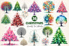Minimalist Christmas Tree Clipart Bundle 2