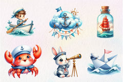 Cute Little Sailor Clipart Bundle - CraftNest - Digital Crafting and Art