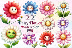 Cute Daisy Cute Flowers Clipart Bundle - CraftNest - Digital Crafting and Art