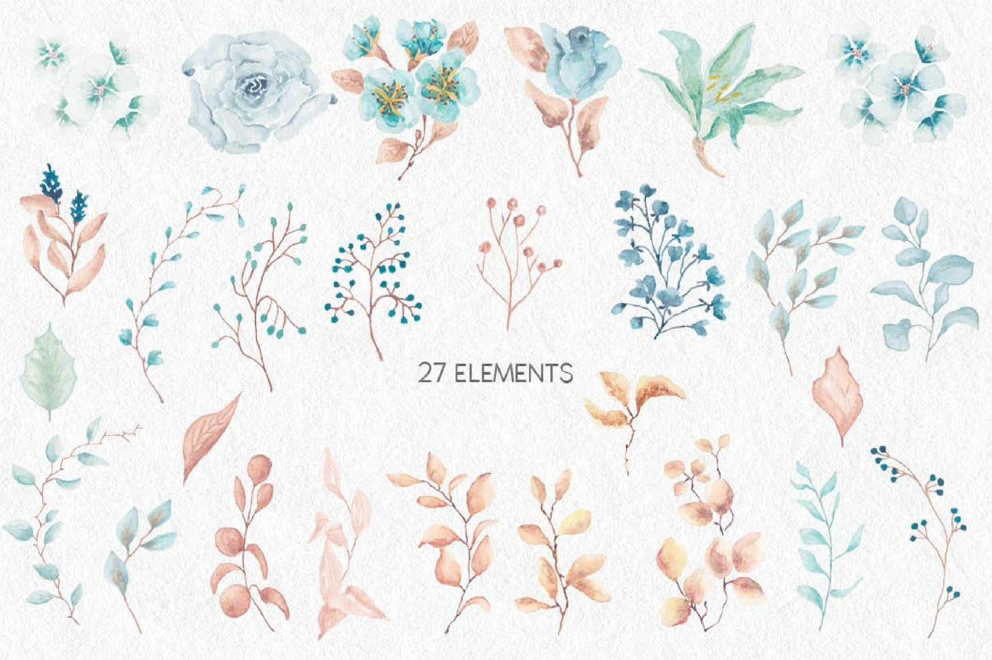 Tranquil Blue Clipart Bundle - CraftNest - Digital Crafting and Art