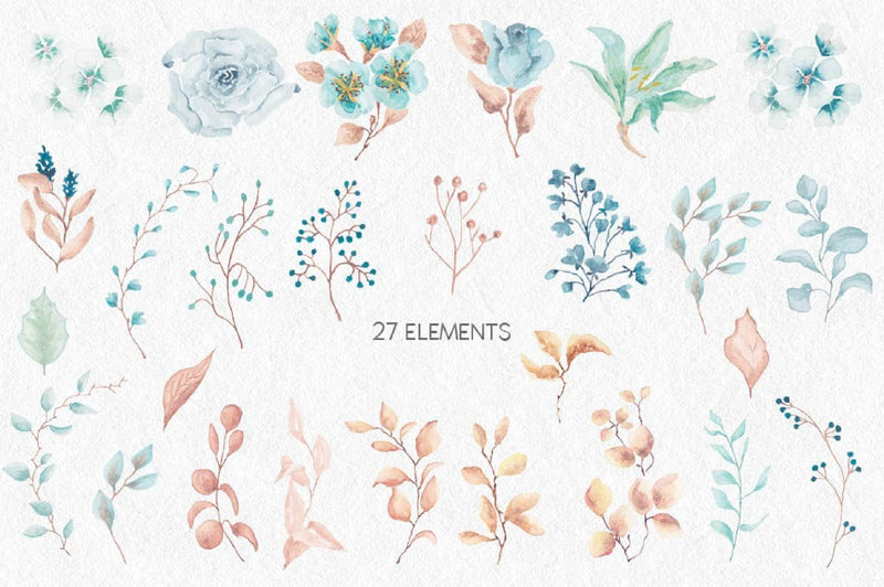 Tranquil Blue Clipart Bundle - CraftNest - Digital Crafting and Art