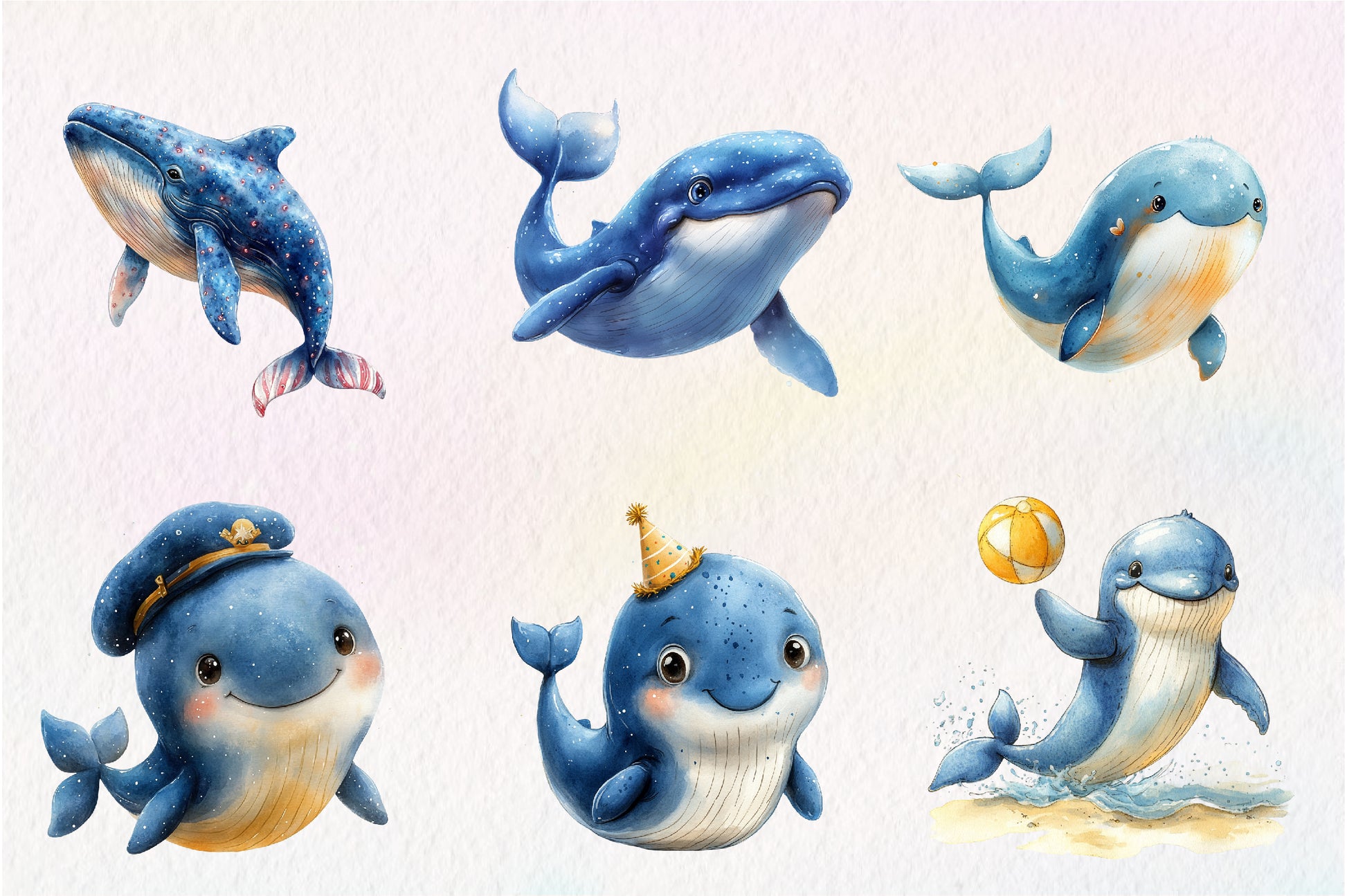 Whale Blue Whale Clipart Bundle - CraftNest - Digital Crafting and Art