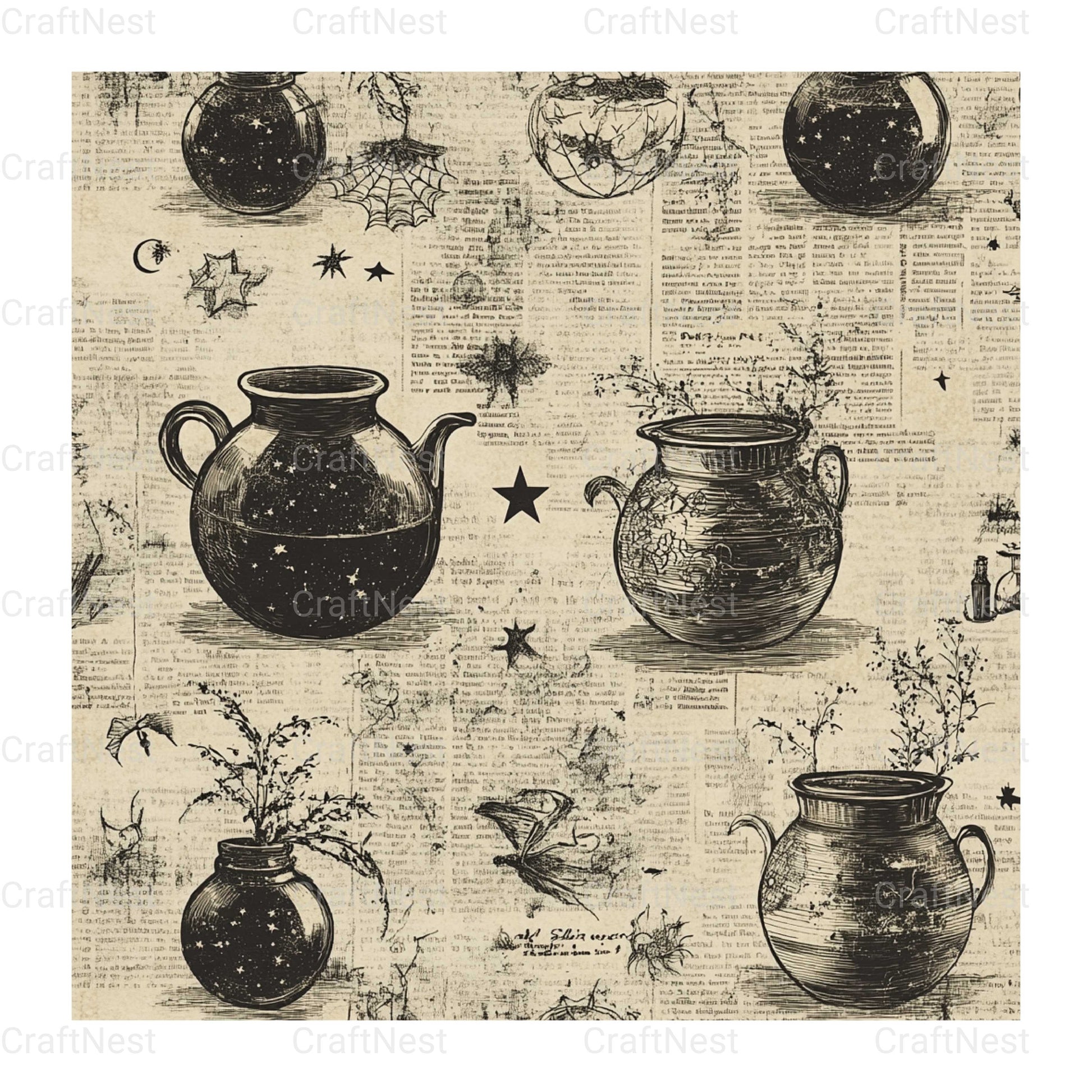 Halloween Damask Clipart Bundle - CraftNest - Digital Crafting and Art