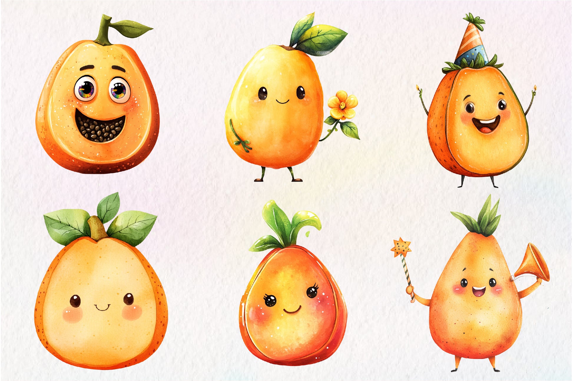 Papaya Fruit Papaya Clipart Bundle - CraftNest - Digital Crafting and Art