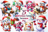 Funny Christmas Snowman Clipart Bundle 2