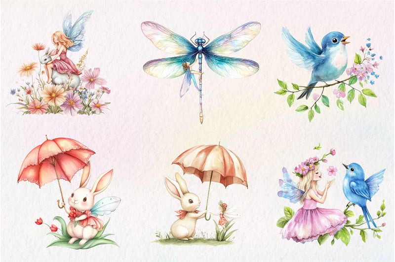Garden Fairies Floral Animals Clipart Bundle - CraftNest - Digital Crafting and Art