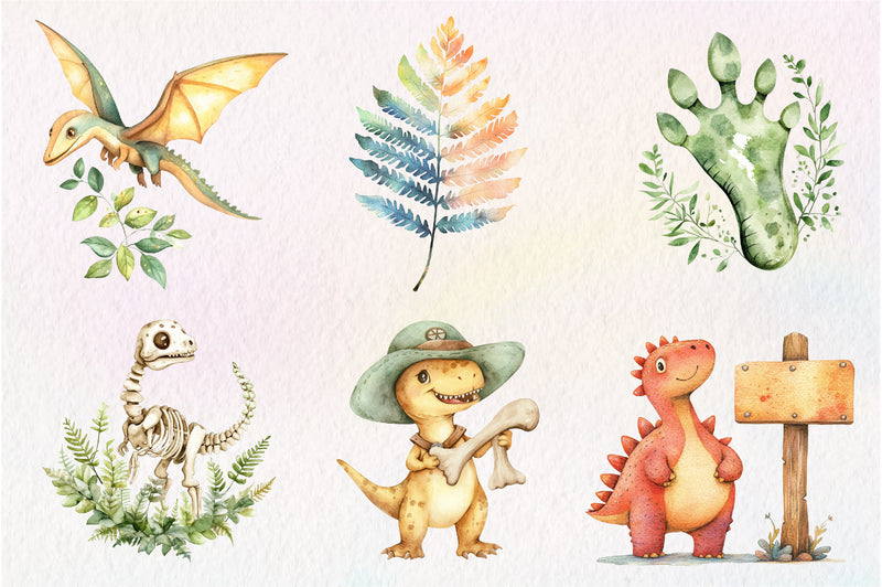 Paleontology Dinosaur Animal Clipart Bundle - CraftNest - Digital Crafting and Art