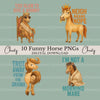 Funny Horse Quotes Clipart Bundle